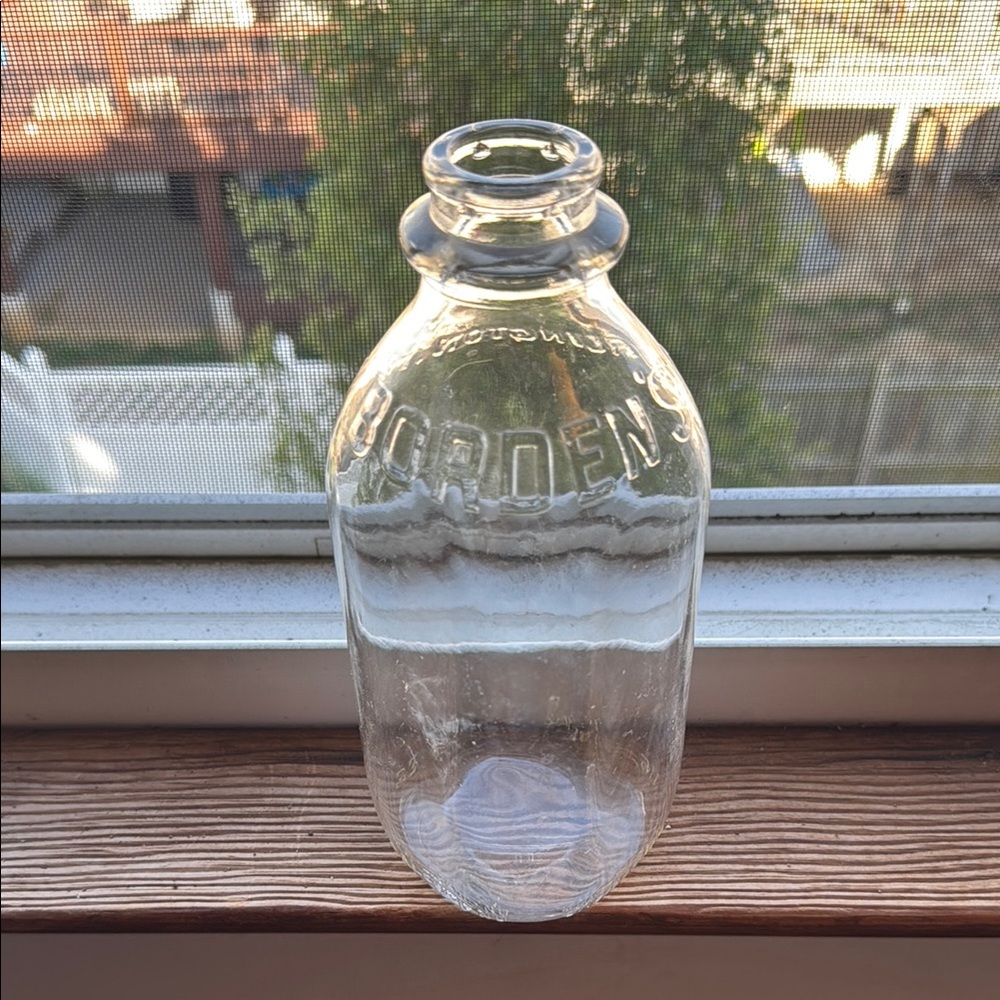 Vintage Borden Clear Glass Bottle